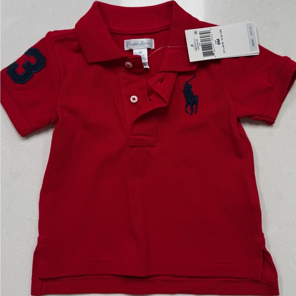 Ralph Lauren Kids Red Polo Shirt (9M)